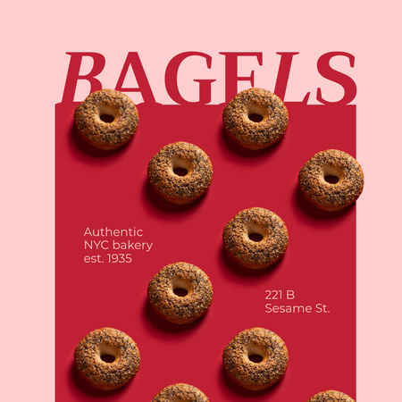 Bakery Ad with Tasty Bagels Animated Post Design Template
