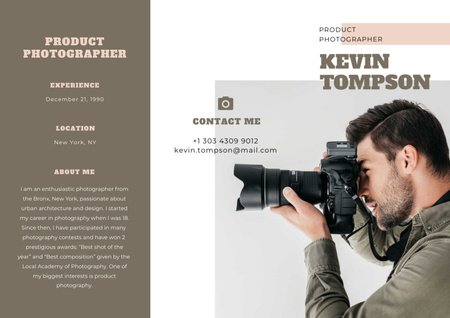 Professional Photographer services Brochure Design Template
