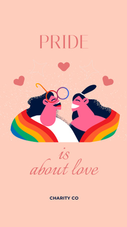 Cute LGBT Couple With Inspirational Phrase Instagram Video Story Design Template