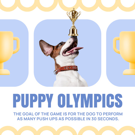 Platilla de diseño Announcement of Purebred Puppy Competition Animated Post