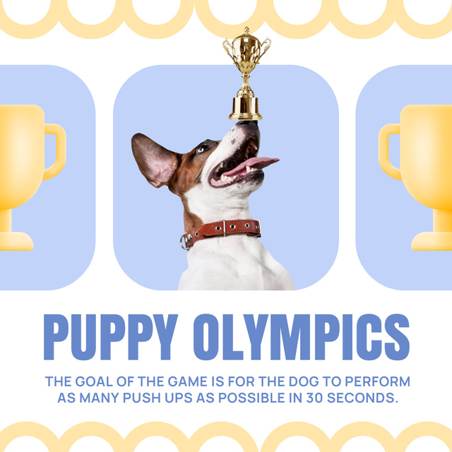 Ontwerpsjabloon van Animated Post van Announcement of Purebred Puppy Competition