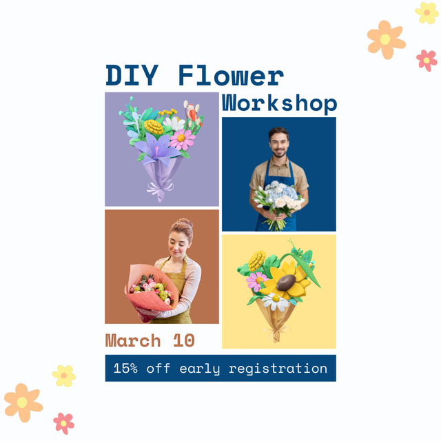 Platilla de diseño Announcement of March Floristry Workshop Animated Post