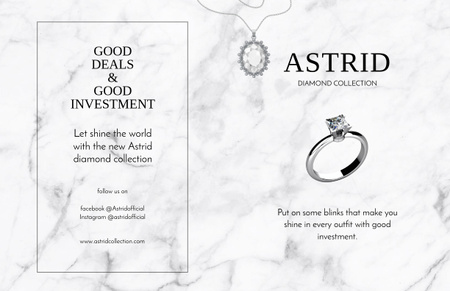 Diamond Jewelry Store Advertisement Brochure 11x17in Bi-fold Design Template
