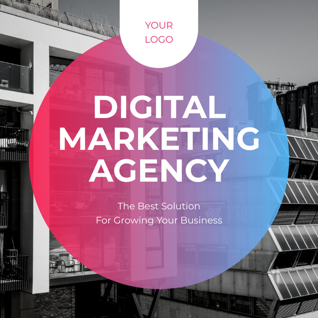 Designvorlage Digital Marketing Agency Services  on Gradient für Instagram