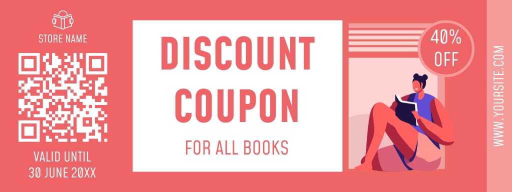 Designvorlage All Books Discount Voucher für Coupon