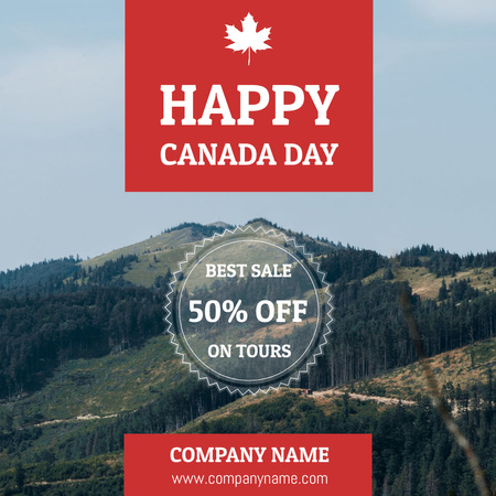 Ontwerpsjabloon van Instagram van Canada Day Travel Korting