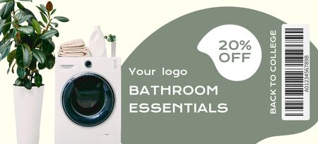 Bathroom and Laundry Essentials Sale Coupon 3.75x8.25in Design Template