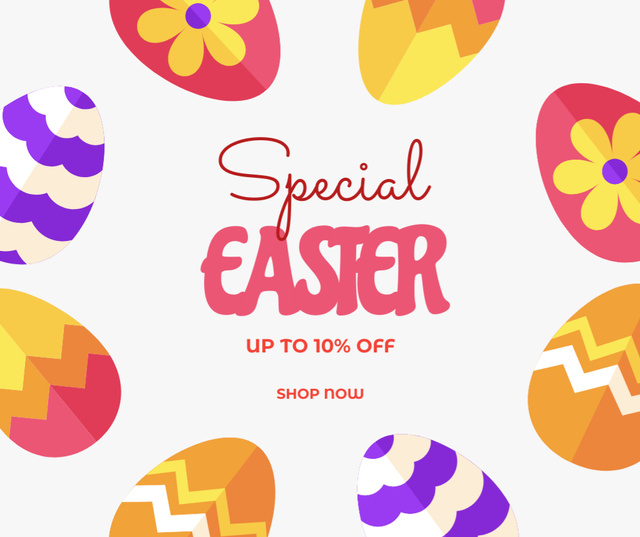 Designvorlage Special Discount on Easter Holiday für Facebook