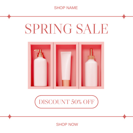 Spring Sale of Luxury Cosmetics Instagram Design Template