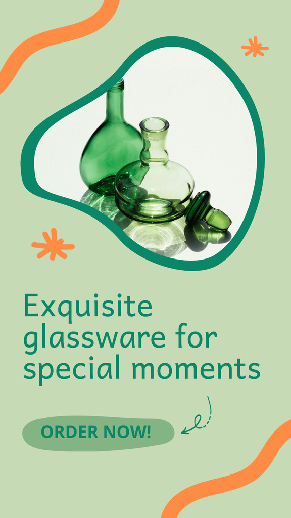 Special Glassware Set With Bottles Offer Instagram Story Design Template