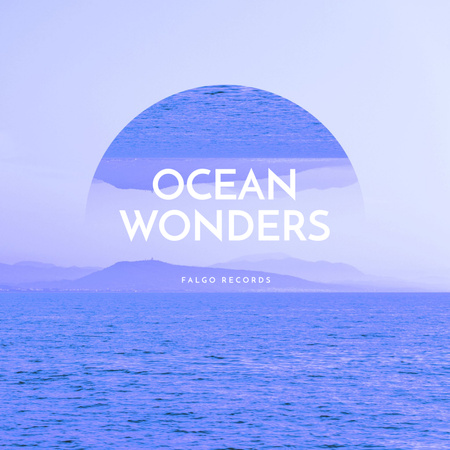 Modèle de visuel Paysage de mer surréaliste - Album Cover