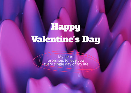 Пожелание ко Дню святого Валентина в градиенте Card – шаблон для дизайна