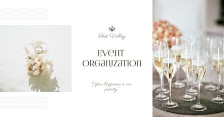Wedding Event Agency Announcement Facebook AD Modelo de Design