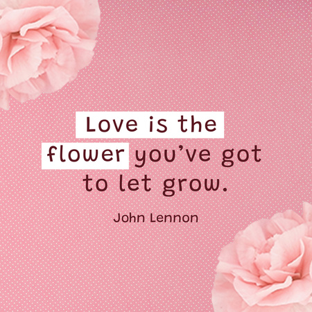 Inspirational Citation with Rose Flowers Instagram tervezősablon