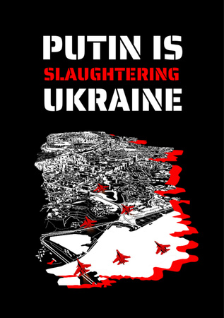 Putin Slaughtering Ukraine Phrase Flyer A7 Design Template
