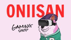 Gaming Store Ad with Illustration of Dog in VR Glasses