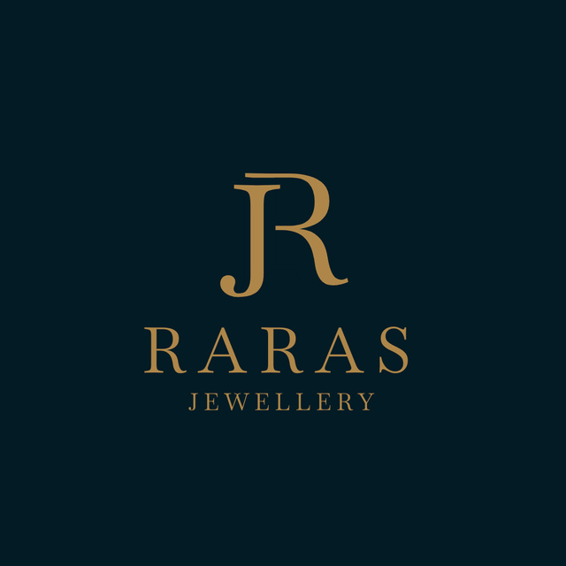Jewellery Shop Emblem with Monogram Logo Design Template