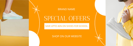 Designvorlage Special Offer Discounts on School Shoes für Tumblr