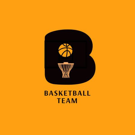 Basketball Sport Team Emblem Logo 1080x1080px Design Template
