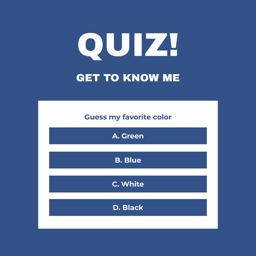 Quiz about Favourite Color Instagram Πρότυπο σχεδίασης