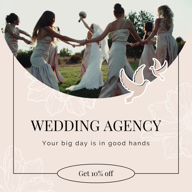 Wedding Agency Services With Discount And Slogan Animated Post Šablona návrhu