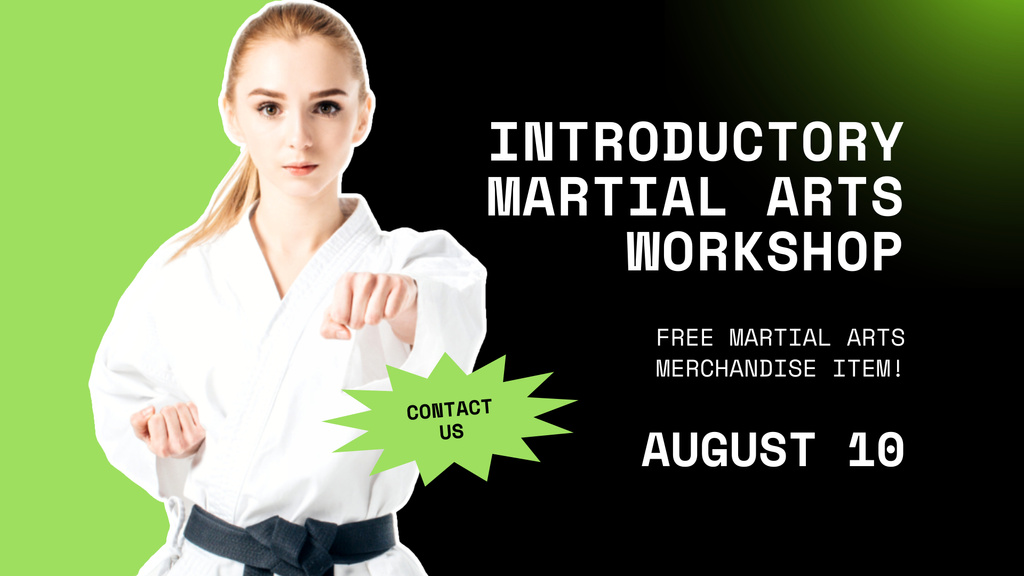 Ad of Introductory Martial Arts Workshop FB event cover Πρότυπο σχεδίασης