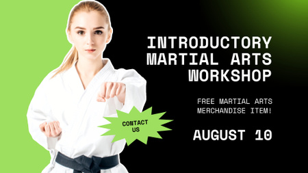 Ad of Introductory Martial Arts Workshop FB event cover Design Template