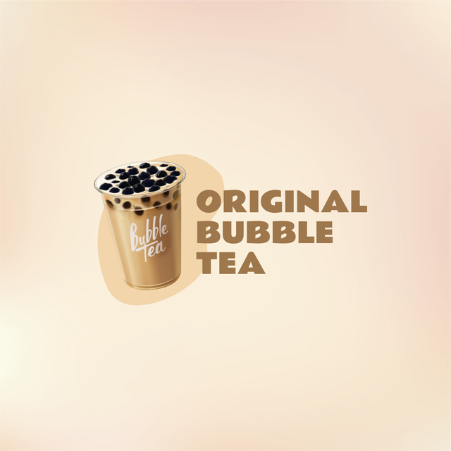 Ontwerpsjabloon van Logo van Yummy Bubble Tea Offer In Cafe