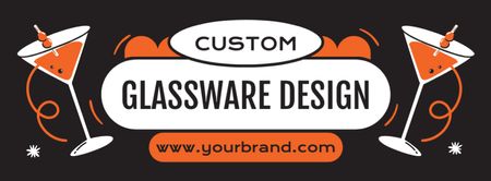 Designvorlage Personalisiertes Glaswaren-Designangebot für Kunden für Facebook cover