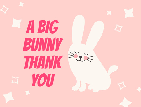 Cute Bunny with Thankful Phrase Postcard 4.2x5.5in Design Template