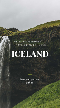 Iceland Tours Offer with Mountains Instagram Story Design Template