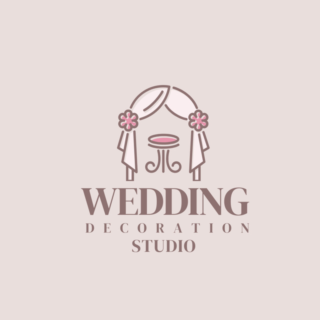 Wedding Decoration Studio Offer Logo 1080x1080px Modelo de Design