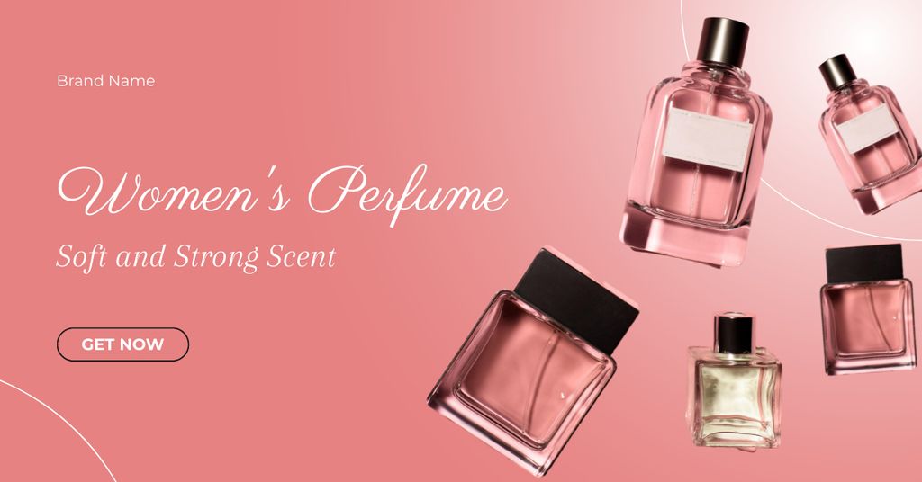 Perfume Sale Announcement on pink Facebook AD tervezősablon
