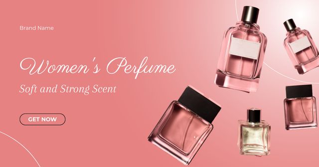 Perfume Sale Announcement on pink Facebook ADデザインテンプレート