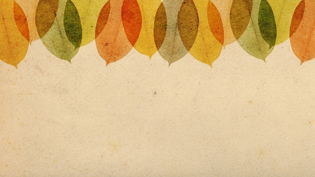 Illustration of Bright Autumn Leaves Zoom Background Design Template