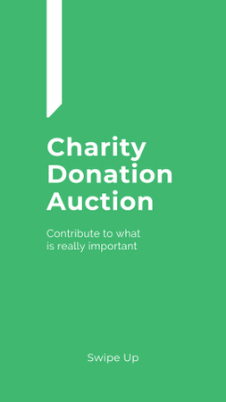 Ontwerpsjabloon van Instagram Story van aankondiging liefdadigheidsevenement op groen abstract patroon