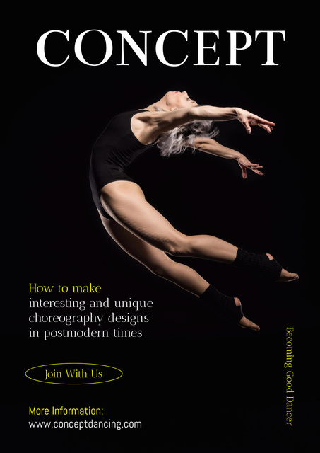 Dance Concept with Professional Dancer Poster Πρότυπο σχεδίασης