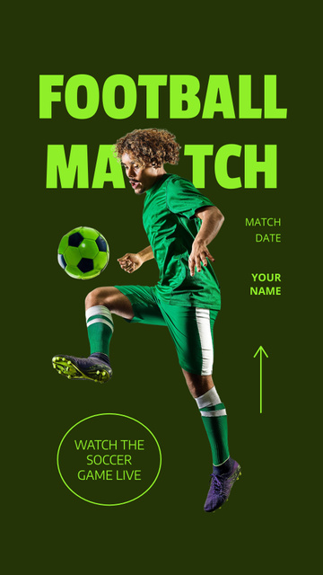 Modèle de visuel Football Match Ad with Player - Instagram Story