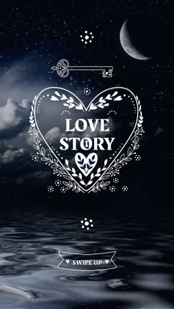 Template di design Valentine's Day special Offer with Night Sea Instagram Story