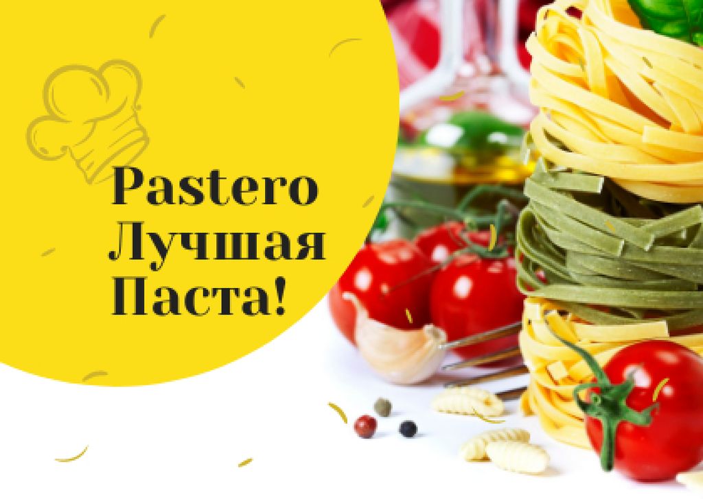 Ontwerpsjabloon van Card van Italian pasta Dish