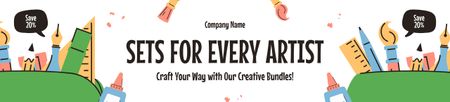 Template di design articoli di cancelleria Ebay Store Billboard