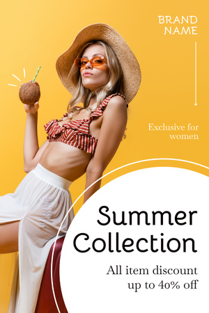 Summer Collection of Clothes for Vacation Pinterest Design Template
