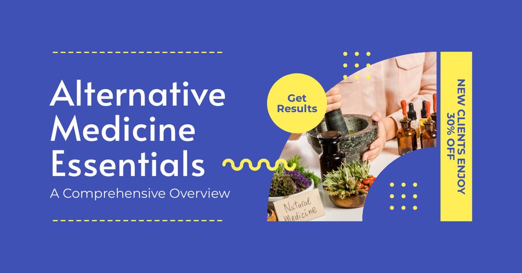 Alternative Medicine Essentials With Discount Offer Facebook ADデザインテンプレート