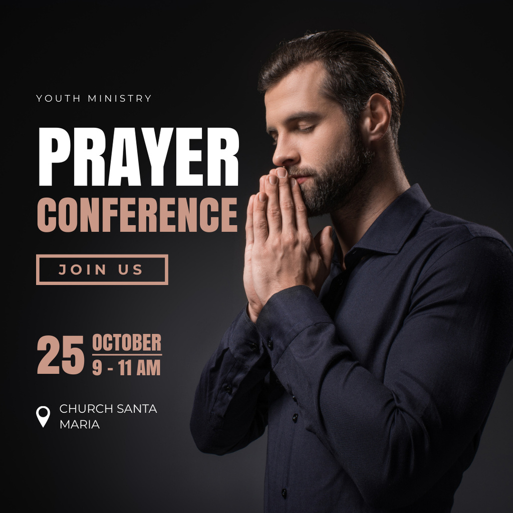 Ontwerpsjabloon van Instagram van Prayer Conference Announcement