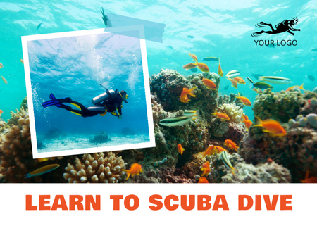 Scuba Diving Ad Postcard 5x7in Modelo de Design