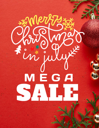 Enchanting Christmas Sale Announcement for July Flyer 8.5x11in Design Template