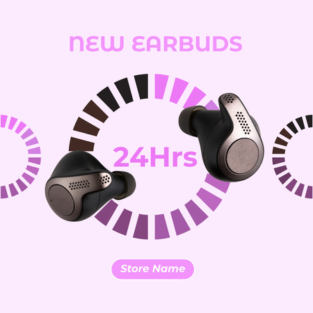 新しいヘッドフォンを提供する Instagramデザインテンプレート