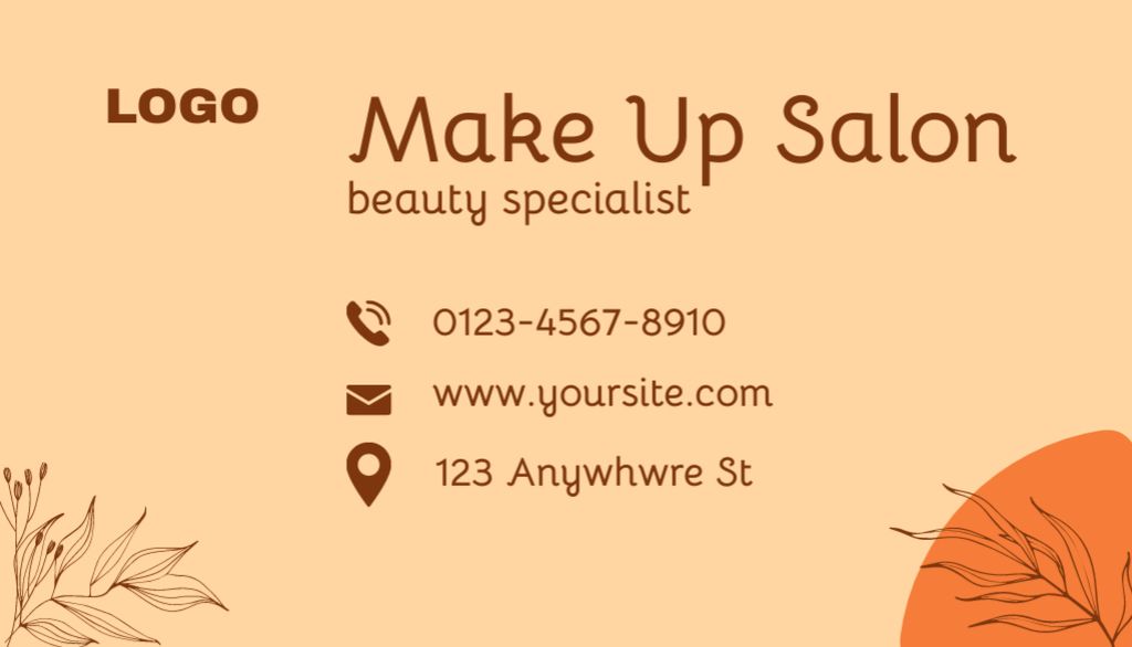Makeup Artist Offer Business Card USデザインテンプレート