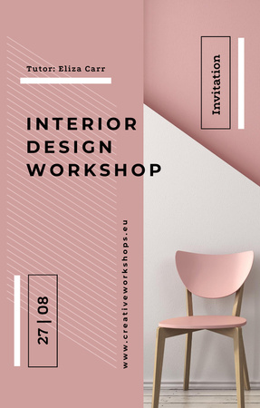 Design Workshop And Geometric Pattern Invitation 4.6x7.2in – шаблон для дизайну