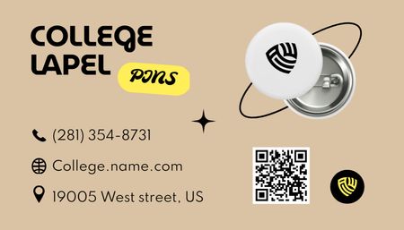 Modèle de visuel College Badge Advertising - Business Card US